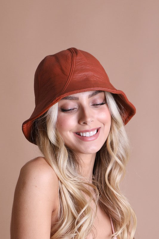 Load image into Gallery viewer, Vegan Leather Bucket Hat
