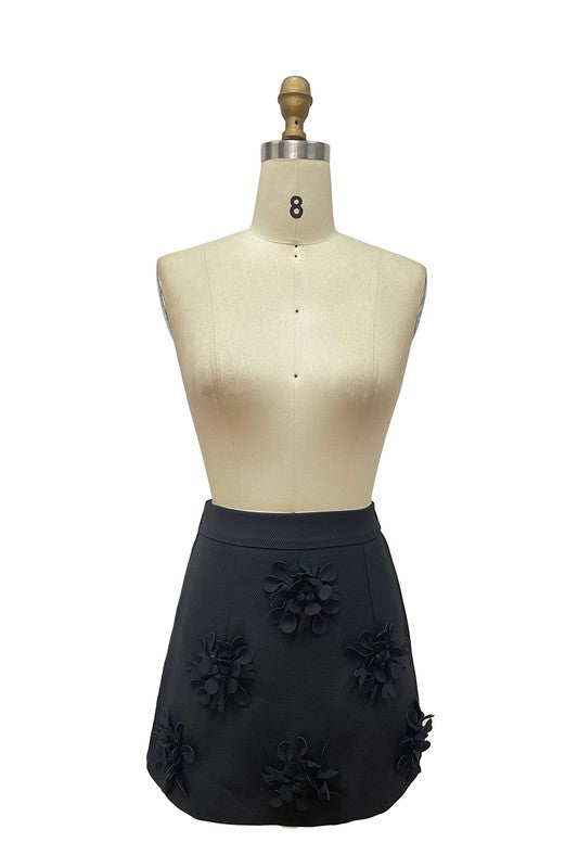 Load image into Gallery viewer, Floral Embroidered Mini Skirt
