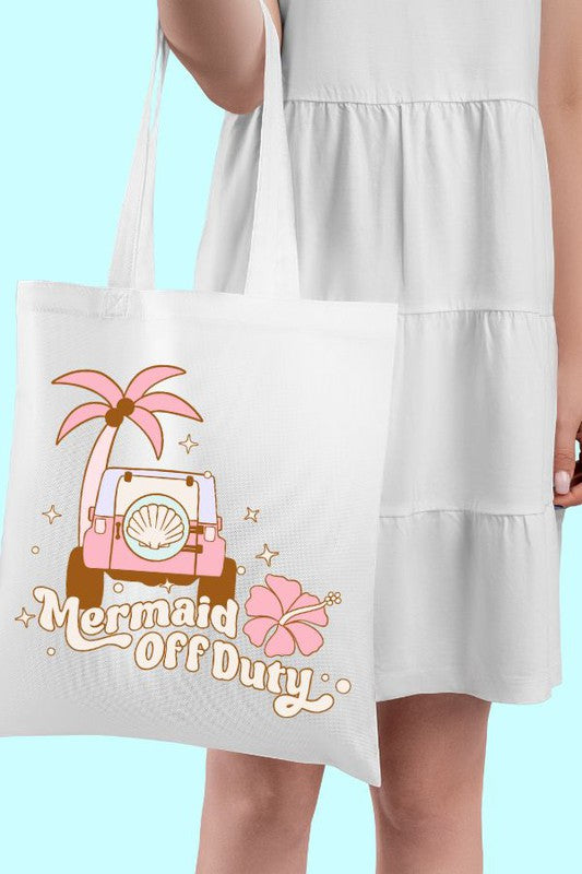 Load image into Gallery viewer, Mermaid off duty polyester tote bag
