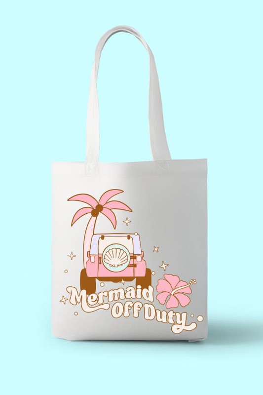 Load image into Gallery viewer, Mermaid off duty polyester tote bag
