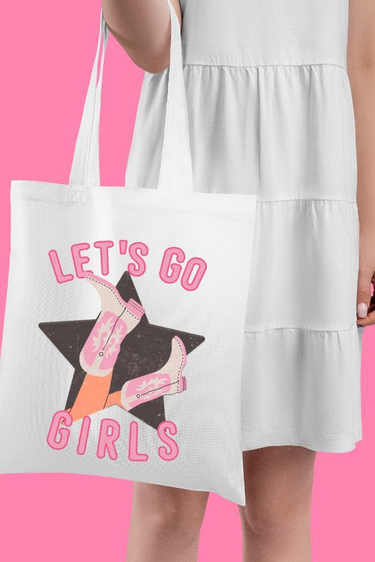 Let's go girls polyester tote bag