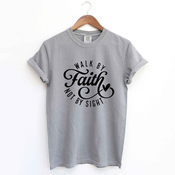 Load image into Gallery viewer, Walk By Faith Not By Sight Garment Dyed Tee
