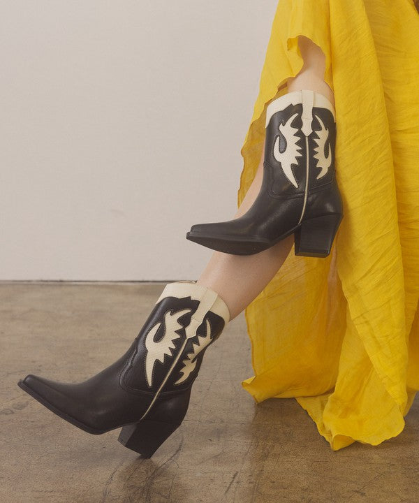 Load image into Gallery viewer, OASIS SOCIETY Houston - Layered Panel Cowboy Boots
