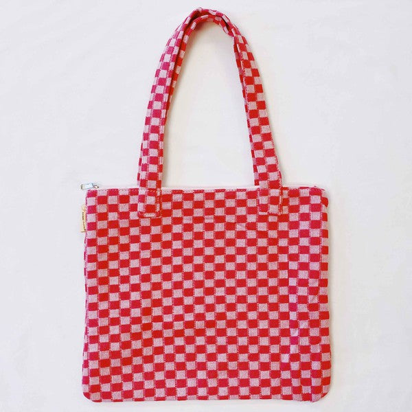 Load image into Gallery viewer, Check Yourself Zipped Tote Bag
