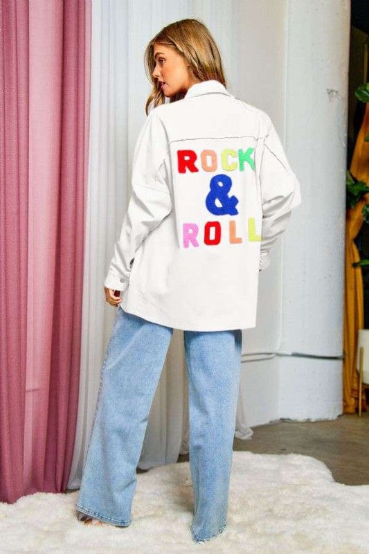 Load image into Gallery viewer, Multi Color Letters Fringed Hem Detail Shirt
