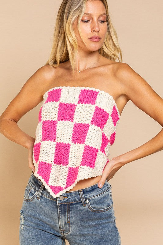 Pink Checkered Top