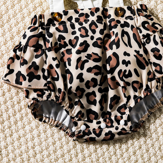 Load image into Gallery viewer, Leopard Print Cutout Square Neck Romper
