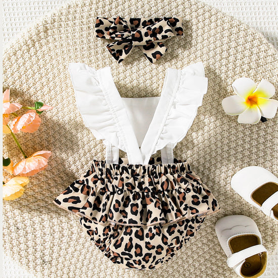 Load image into Gallery viewer, Leopard Print Cutout Square Neck Romper
