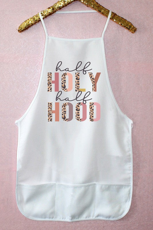 Load image into Gallery viewer, Half Holy Half Hood Leopard Kitchen Apron

