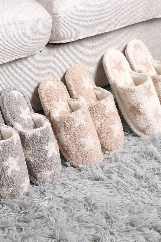 Winter Luxury Soft Star Pattern Slipper