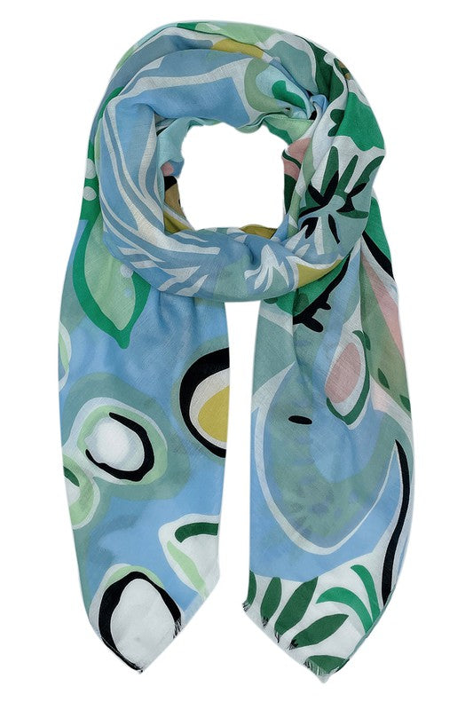 Tropical Floral Print Scarf