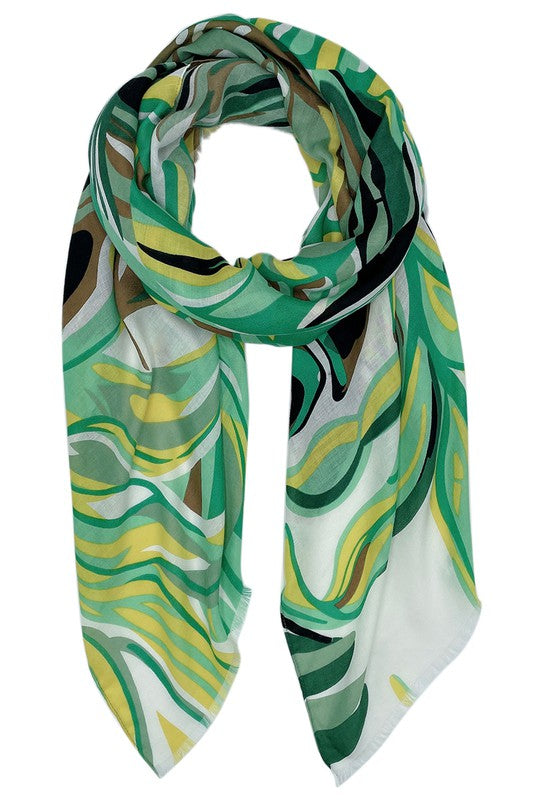 Vibrant Tropical Print Scarf