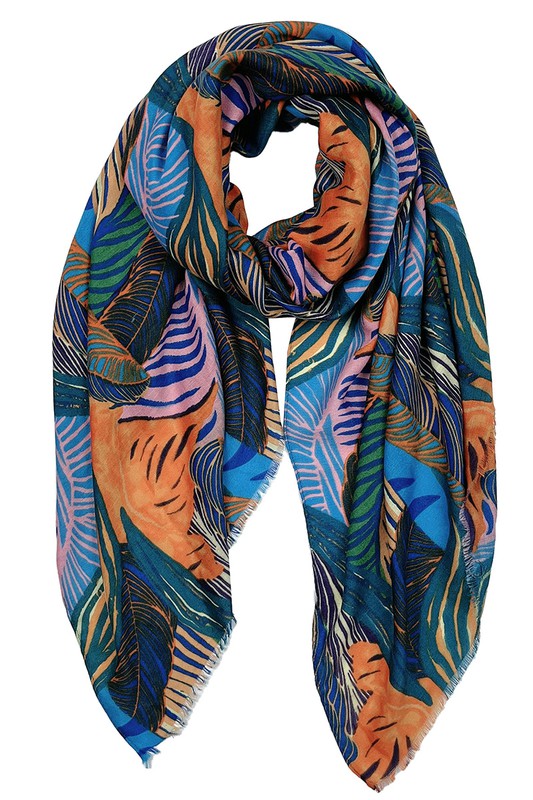 Load image into Gallery viewer, Colorful Palm Leaf Print Scarf
