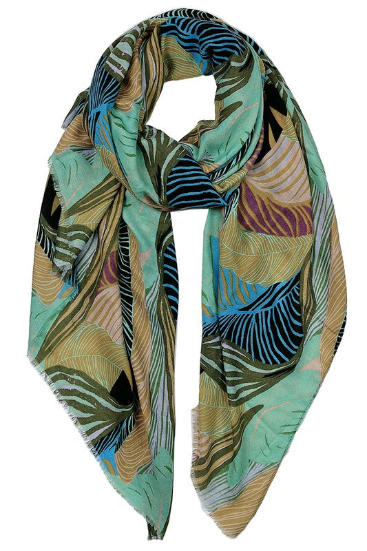 Load image into Gallery viewer, Colorful Palm Leaf Print Scarf
