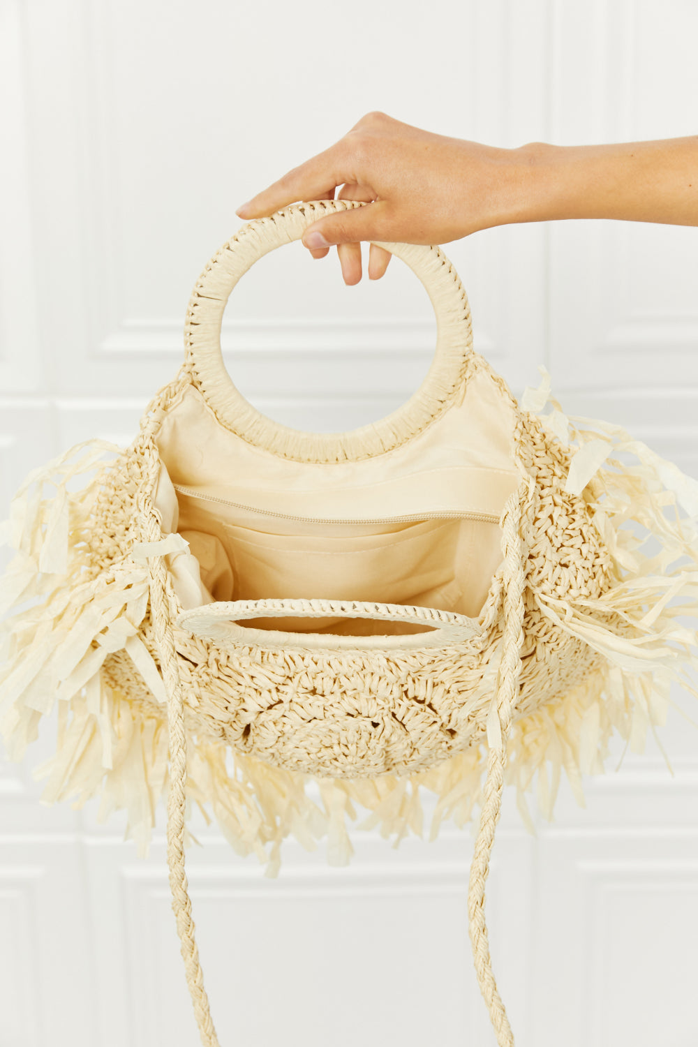 Load image into Gallery viewer, Fame Found My Paradise Straw Handbag
