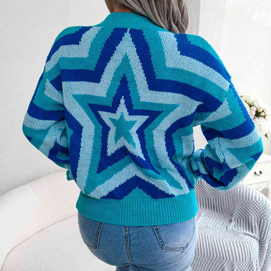 Load image into Gallery viewer, Star Round Neck Sweater

