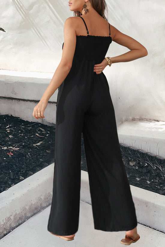 Load image into Gallery viewer, Spaghetti Strap Smocked Jumpsuit with Pockets
