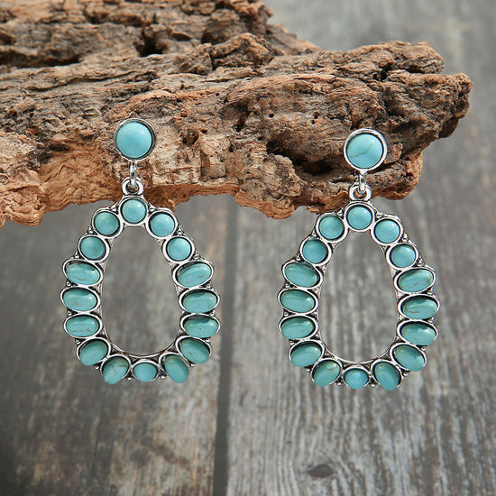 Load image into Gallery viewer, Artificial Turquoise Earrings
