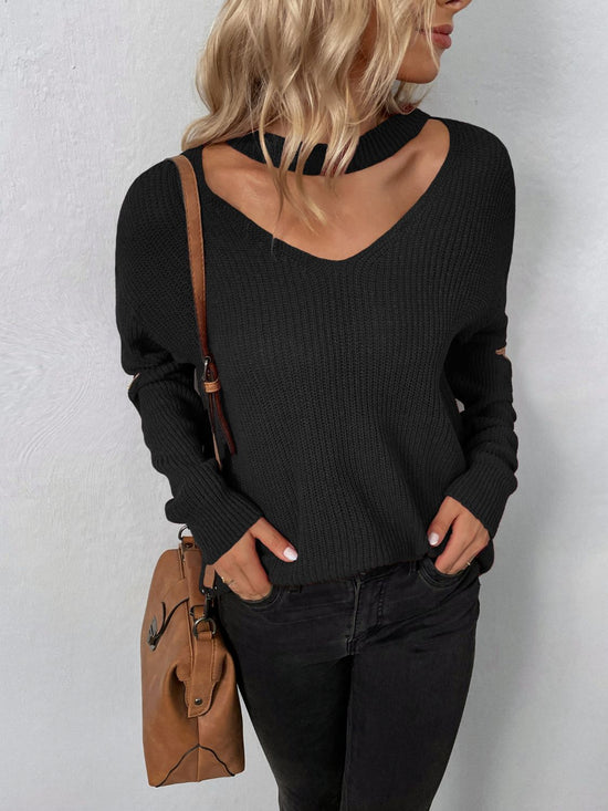 Load image into Gallery viewer, Cutout Zip Detail Sweater
