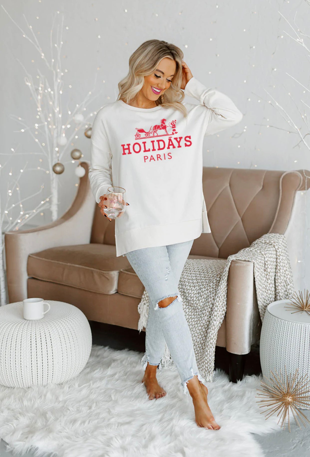 Load image into Gallery viewer, Holiday Chic Split Pullover

