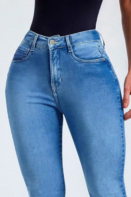 Load image into Gallery viewer, Button Fly Long Jeans
