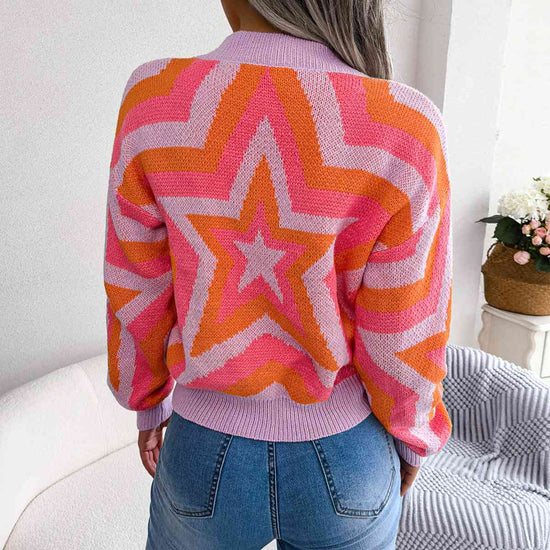 Load image into Gallery viewer, Star Round Neck Sweater

