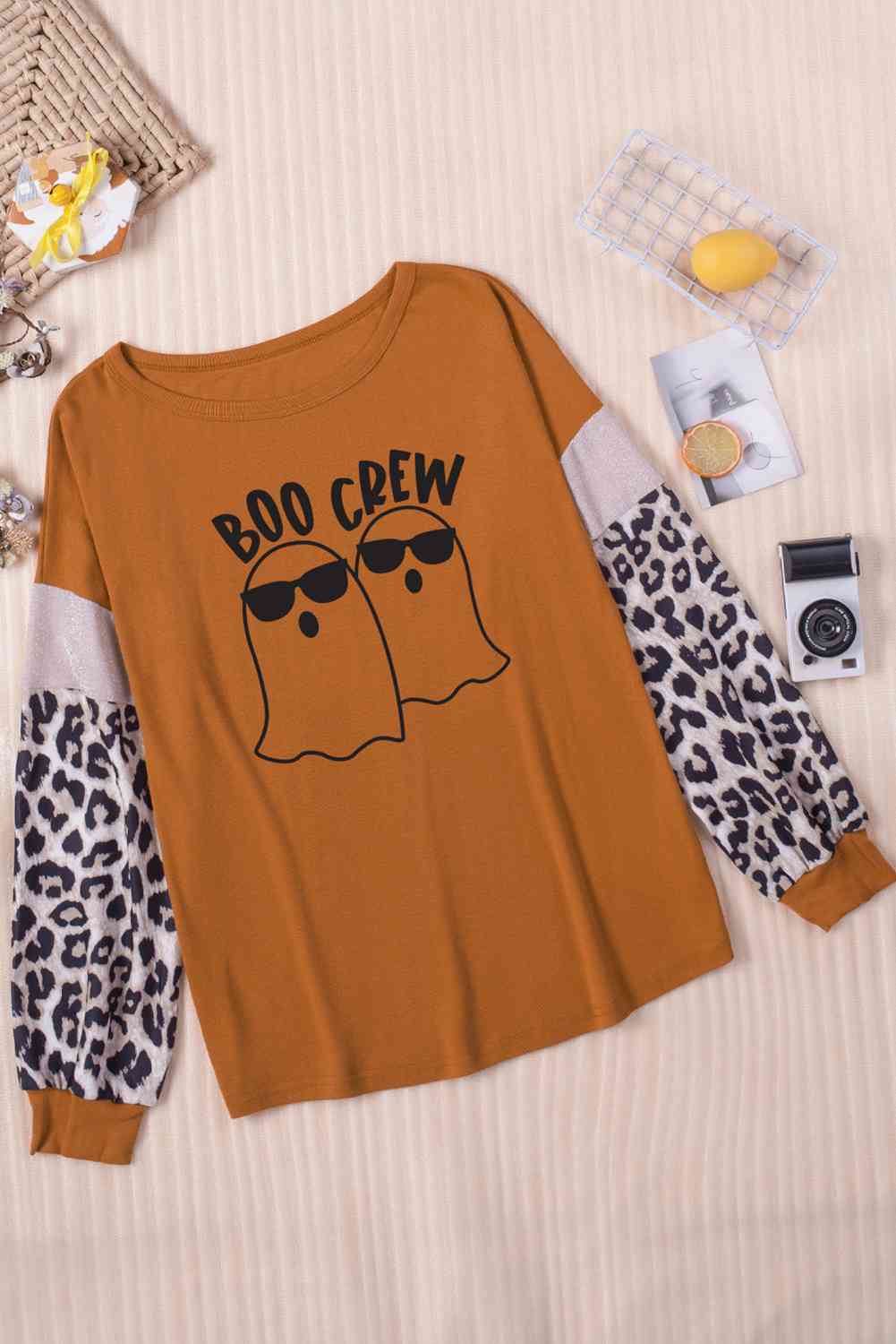 BOO CREW Ghost Graphic Round Neck T-Shirt
