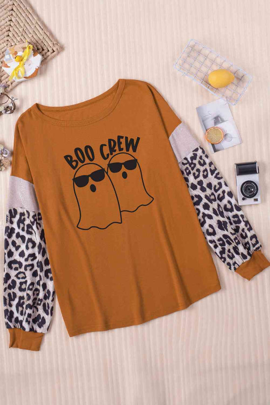 BOO CREW Ghost Graphic Round Neck T-Shirt