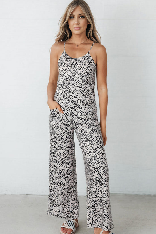Load image into Gallery viewer, Printed Spaghetti Strap Jumpsuit with Pockets
