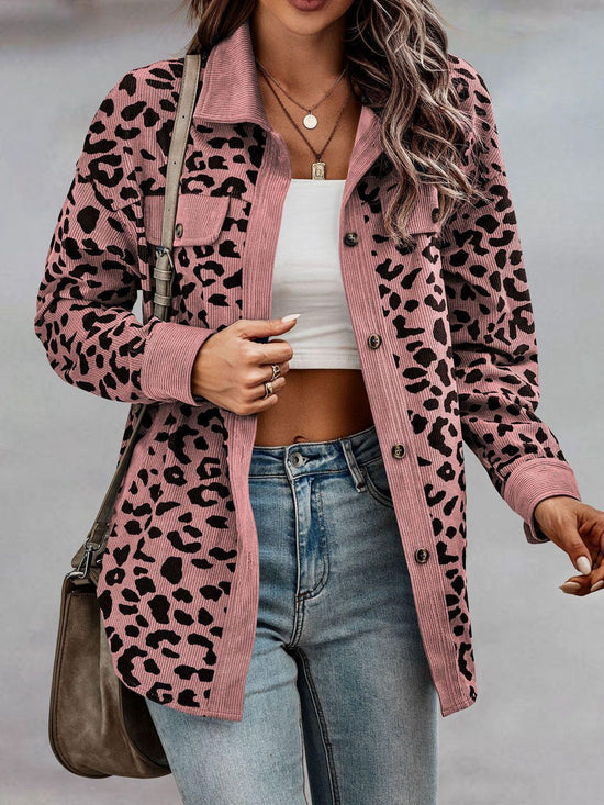 Load image into Gallery viewer, Full Size Leopard Buttoned Jacket
